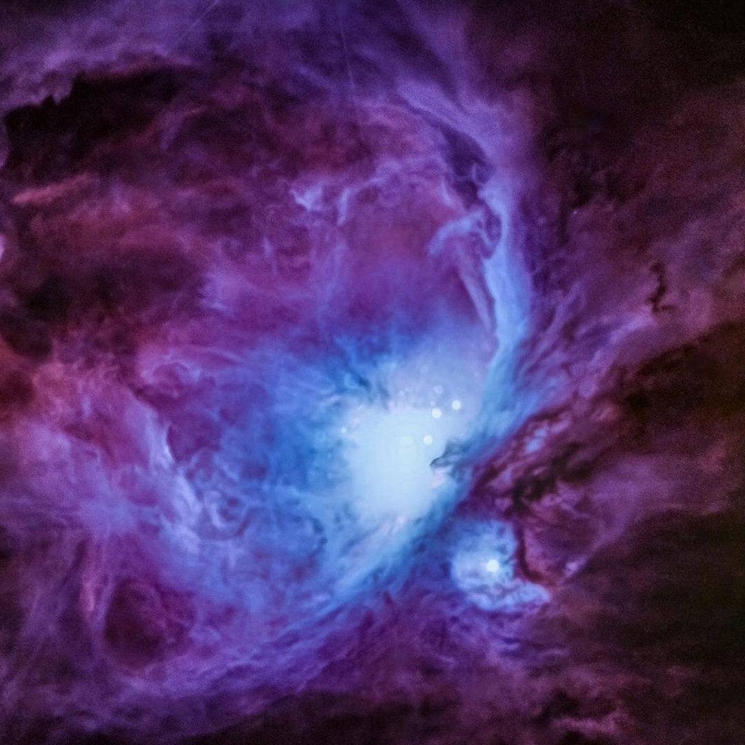 La constellation d'Orion contient une pouponnière d'étoiles visible à l'oeil nu comme une tache floue.