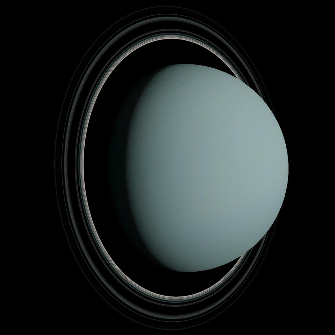 Uranus tourne presque couchée sur le côté.